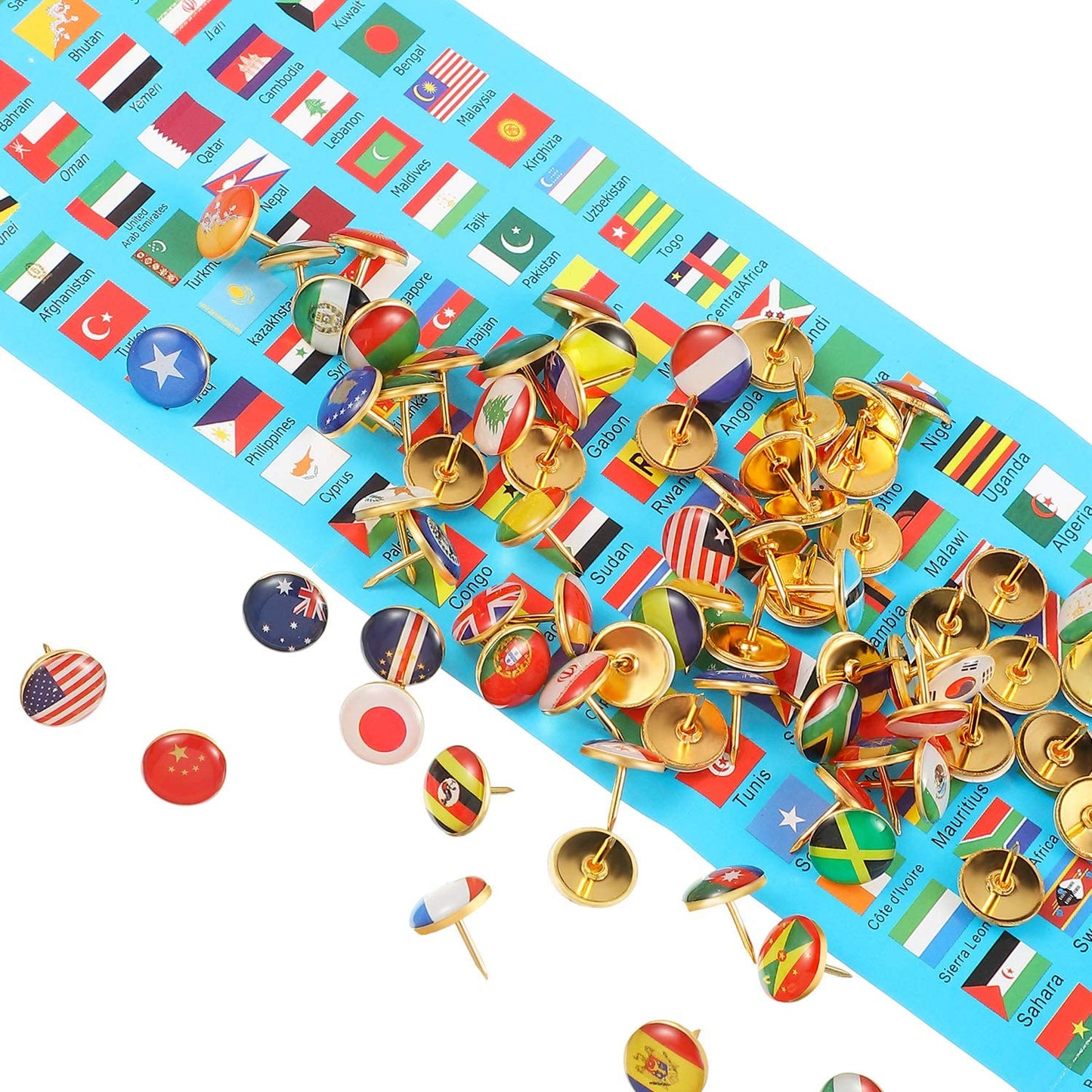 200 Pcs Country Flag Push Pins